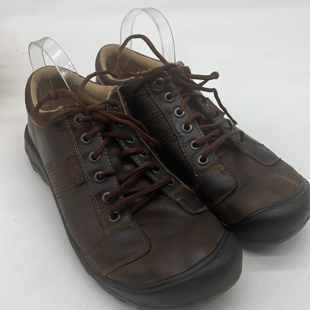 Keen Dark Brown Leather Sneakers Size 12 Style 1321 POSL. MS3066